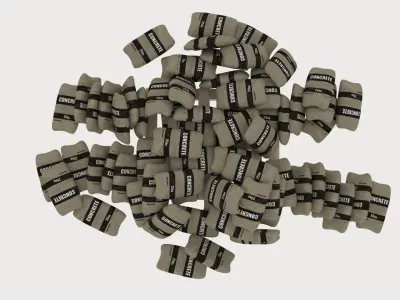 sacks pallet pile 1 3D model