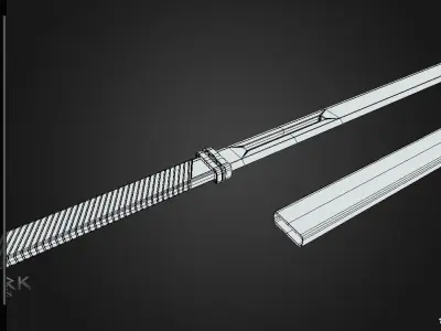 Futuristic Sword Low-poly 3D model 37
