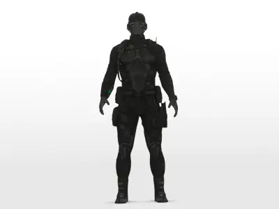 Sam Fisher Stealth Suit 3D Model Splinter Cell Low-poly 3D model