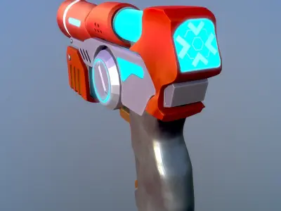 Red Reaction Pistol 3D model