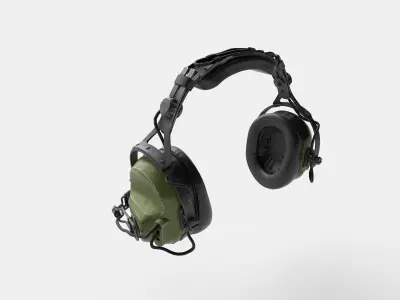Pilots Headset Low-poly 3D model
