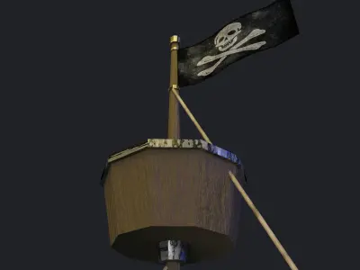 Stylized Pirate Ship 3D model