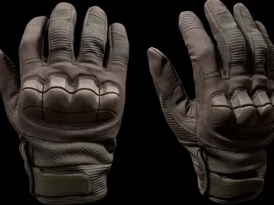 Tactical Gloves 031 Low-poly 3D model