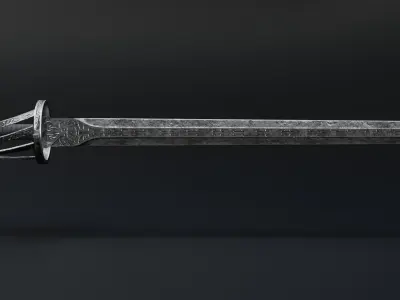 Ancient sword low-poly Low-poly 3D model