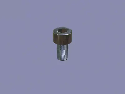 Steel Stained Bolt Allen Cap Collection with PBR 4K Textures 3D Model Pack