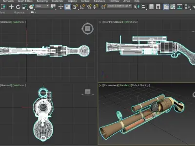 Steampunk Gun 3D model purchase