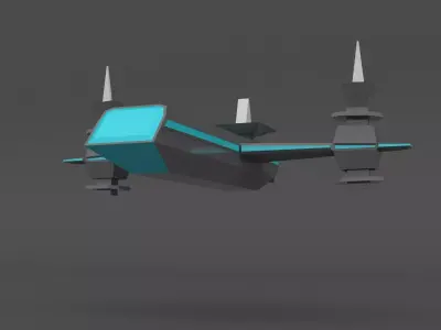 creative spaceship Low-poly 3D model