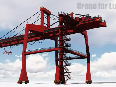 Red Crane for Harbors 3D model