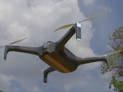 Drone dji phantom unmanned aerial vehicle Low-poly 3D model
