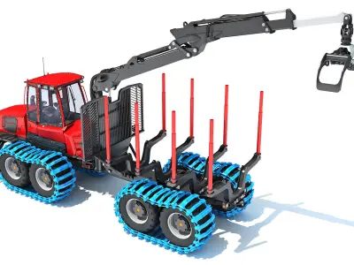 Forestry Forwarder Tractor 3D model