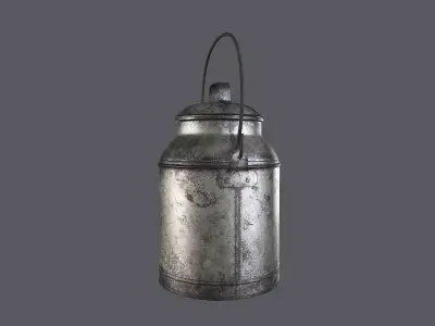 Old Milk Can Game Ready Low-poly 3D model