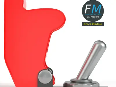 Toggle switch with guard 3D model