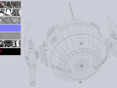 Sphere drone Low-poly 3D model purchase