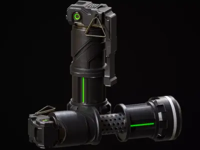 Gas grenade Low-poly 3D model purchase
