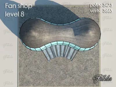 Fan Shop Low-poly 3D model 2