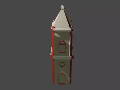 pilar clock tower Free low-poly 3D model