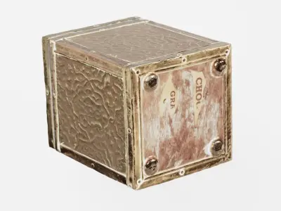 Brass Tea Box Engraved photogrammetry scan PBR 4K textures Low-poly 3D model