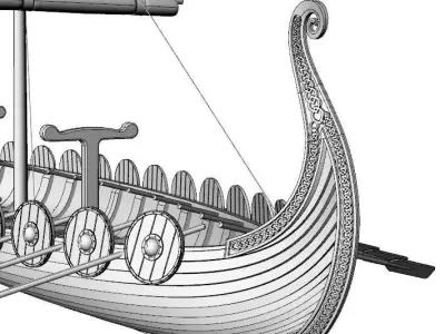 Drakkar viking ship 3D model by utertomahawk