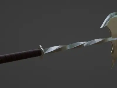 Battle axe Low-poly 3D model 26