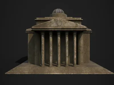 Old Roman Building  Low-poly 3D model