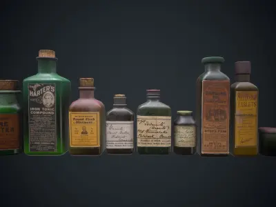 Old Jars Low-poly 3D model