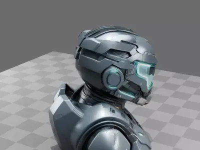 Futuristic Power Armor Helmet 3D model