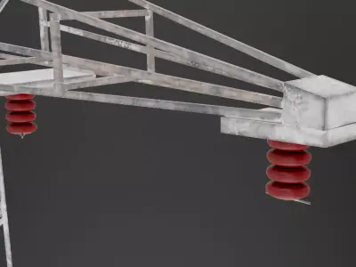 hight voltage tower Low-poly 3D model