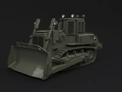 Military Armored Bulldozer 3D model