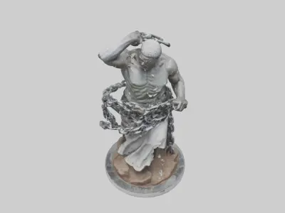 Chains of Oppression Broken statue model Low-poly 3D model