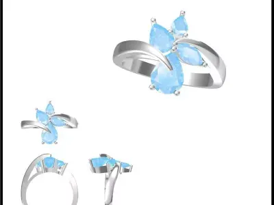 JCD Format Antique color stone rings 3d jewellery design course 3D print model