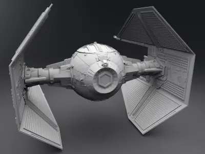 Tie Interceptor scale model 3D print model