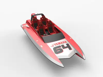 18 Foot Racing Speed Boat  3D model