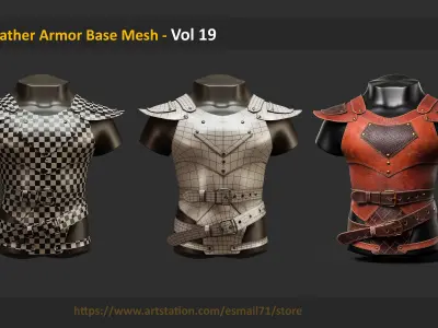 20 Leather Armor Base Mesh - Vol 19 Low-poly 3D model