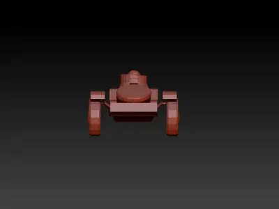 Tank game-ready Low-poly 3D model