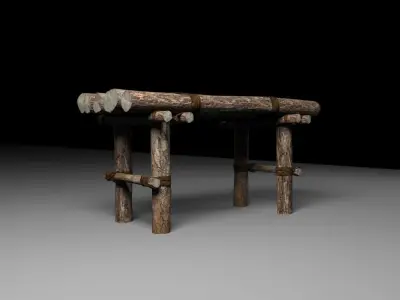 Old Table Low-poly 3D model shop
