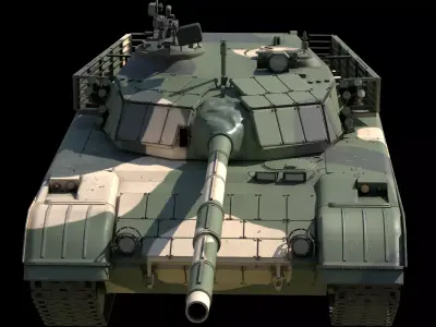 China type 85-3 main battle tank Low-poly 3D model