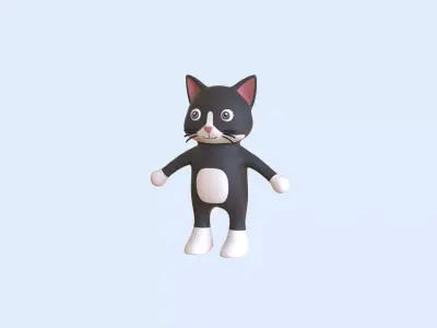 High-Quality 3D Cute Cat for Games  Low-poly 3D model