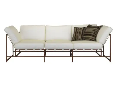 Canvas and Copper Sofa 3D model