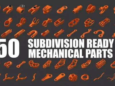 Subdivision Ready Mechanical Parts Kit-Bash 3D model