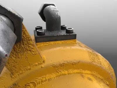 Hydraulic Piston Low-poly 3D model