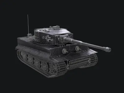 WW2 Tiger I German Tank PBR 3D model