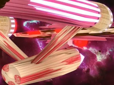 Cake Starship  Free low-poly 3D model
