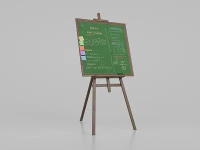 Compact Square Duo - Customizable Standing Writing Board Set 3D model