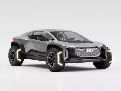 Futuristic Audi AI TRAIL Quattro Electric Off Road Concept Low-poly 3D model