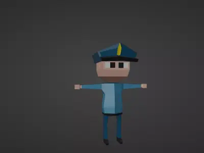 Police Man Low Poly  Free low-poly 3D model