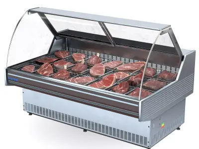Meat commercial Display Refrigerator Low-poly 3D model