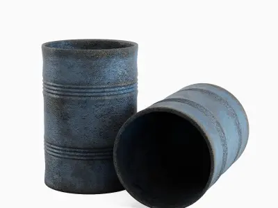 Used Steel Barrel B 02 3D model