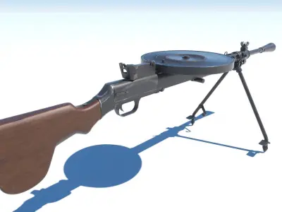 Degtyaryov machine gun DP-27 Low-poly 3D model