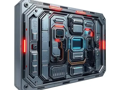 Futuristic Control Panel model pack Low-poly 3D model 2