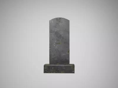 Old Mossy Gravestone Monument Low-poly 3D model